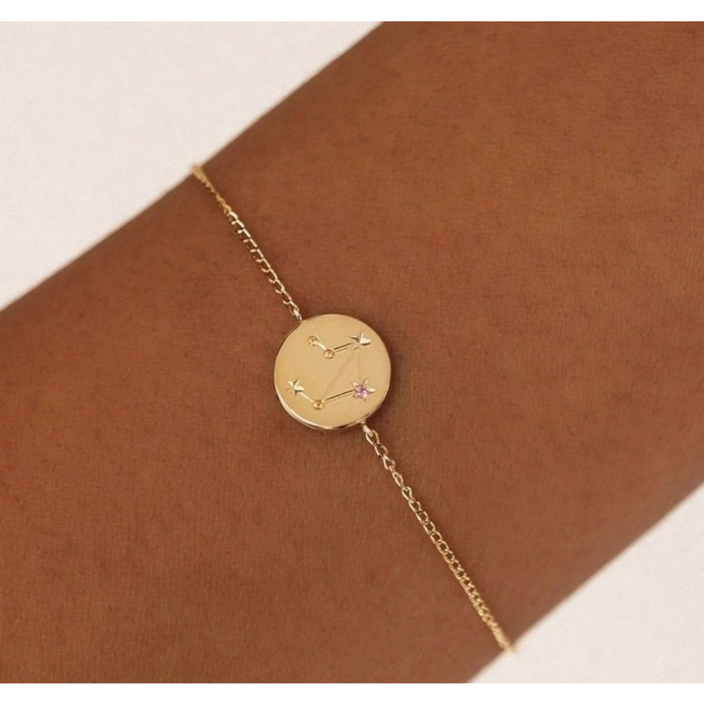 NEW Gemini Yellow Gold Filled Star Birthday Zodiac‎ Constellation Bracelet, 6-8”